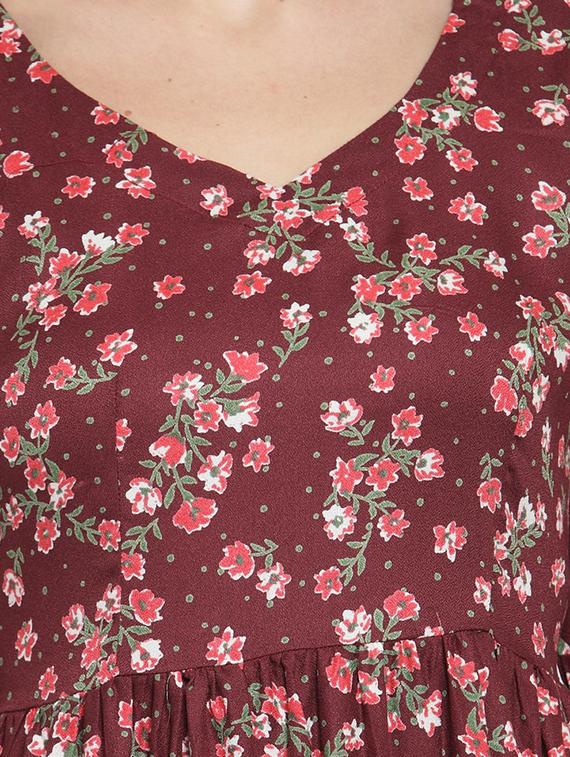 floral printed flared kurta - 15802810 - Standard Image - 3