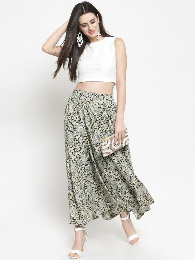 elasticated waist flared skirt - 15802831 - Standard Image - 3