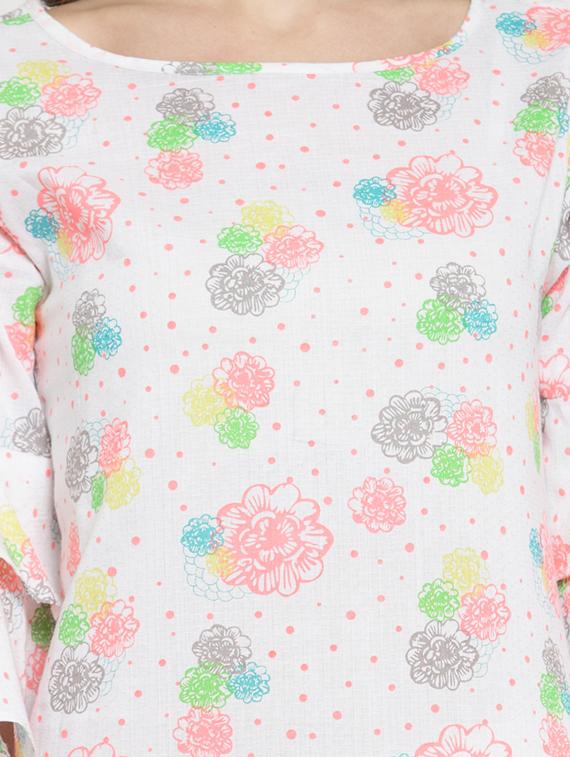 floral layered bell sleeved kurta palazzo set - 15802846 - Standard Image - 3