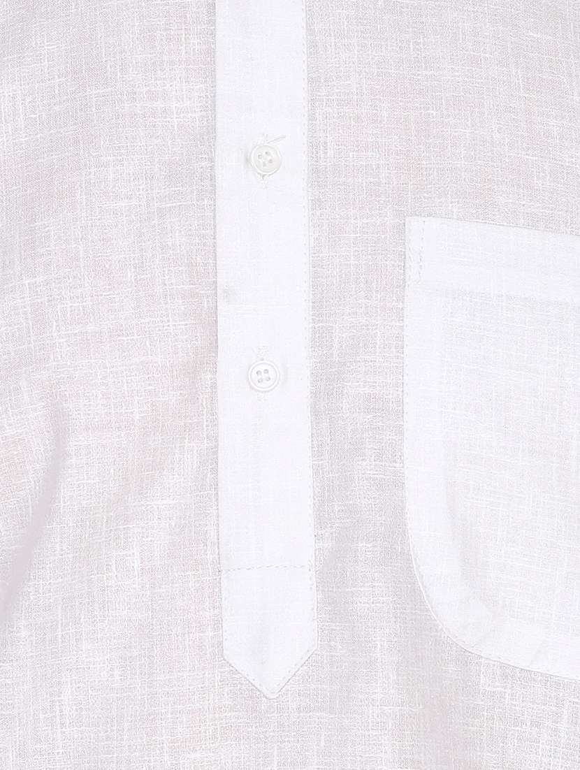 white cotton long kurta - 15803120 - Standard Image - 3