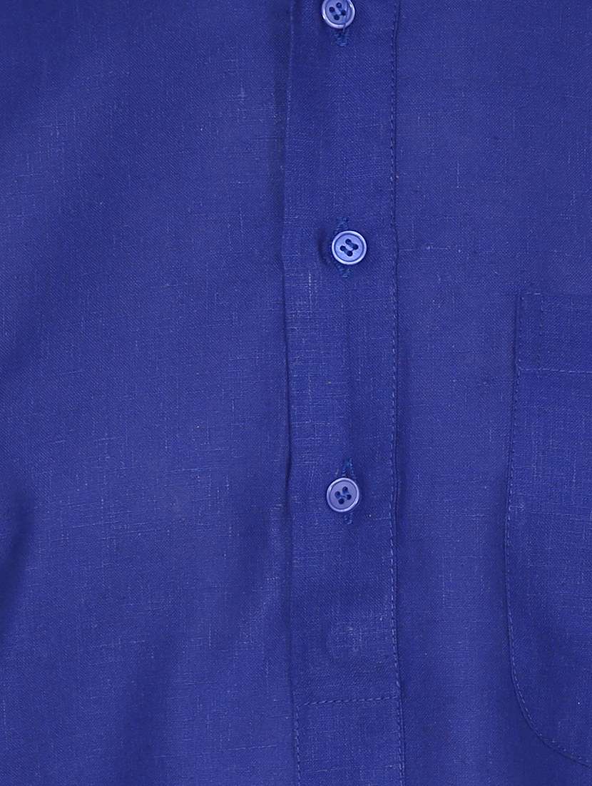 blue cotton long kurta - 15803121 - Standard Image - 3