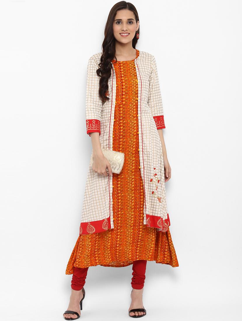 layered kurta with jacket - 15803648 - Zoom Image - 0