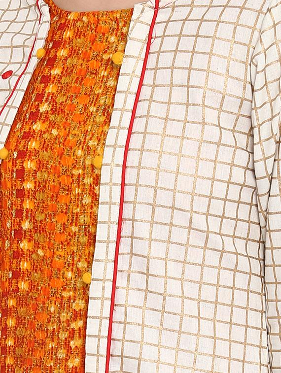 layered kurta with jacket - 15803648 - Standard Image - 3