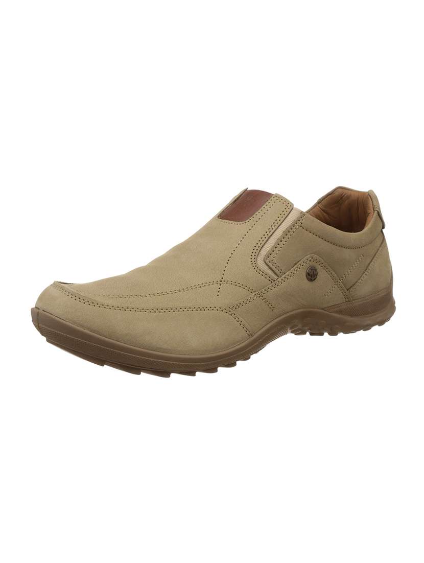 Slip On Woodland Shoes For Men Leather Buy Online Beige Leather