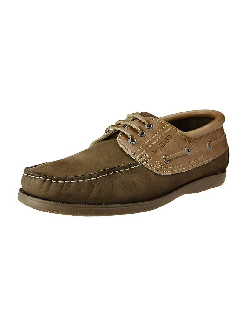 brown leather lace up boatshoes