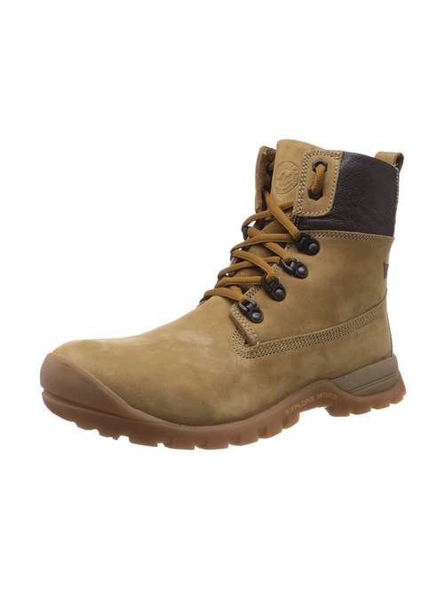 Buy online Brown Leather High Ankle Boots from Casual Shoes for