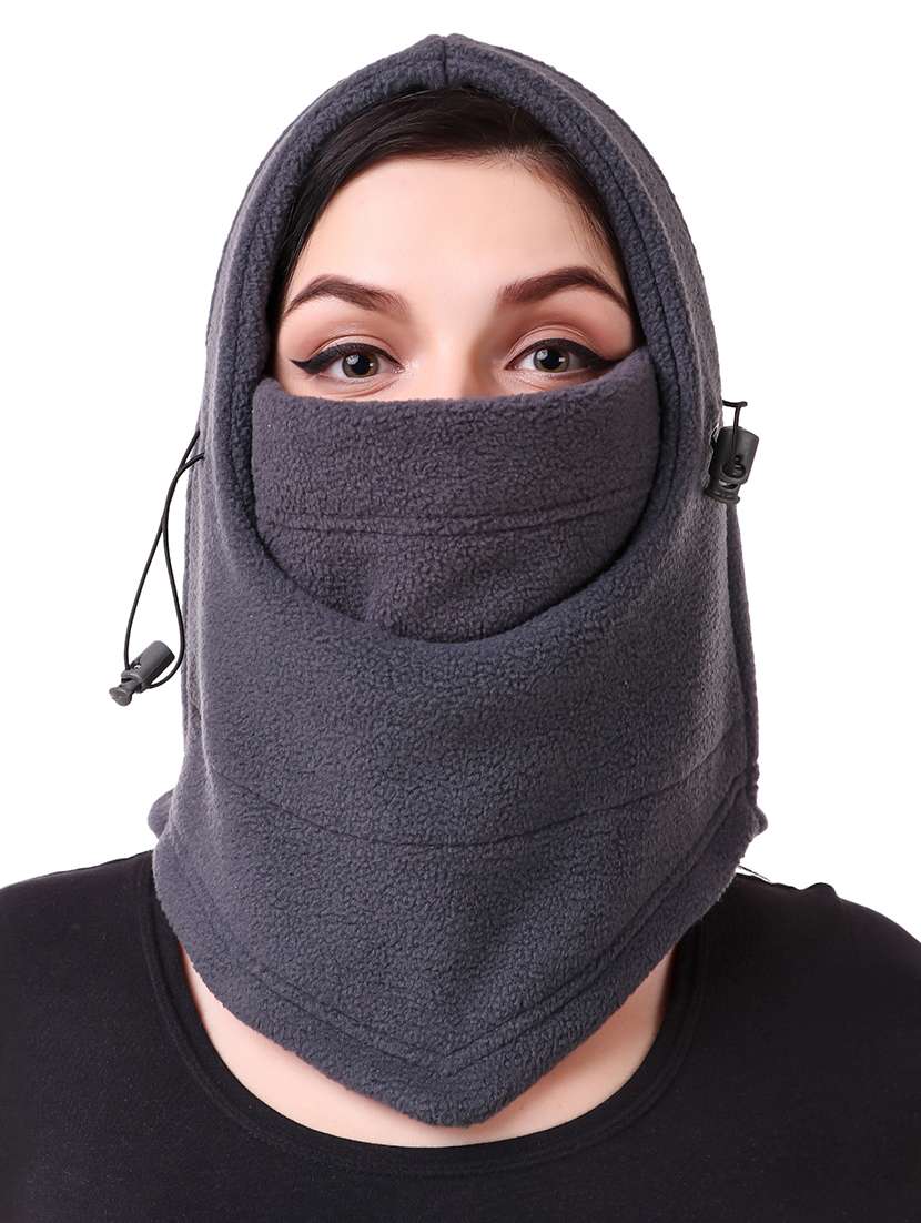 grey cotton polyester blend balaclava