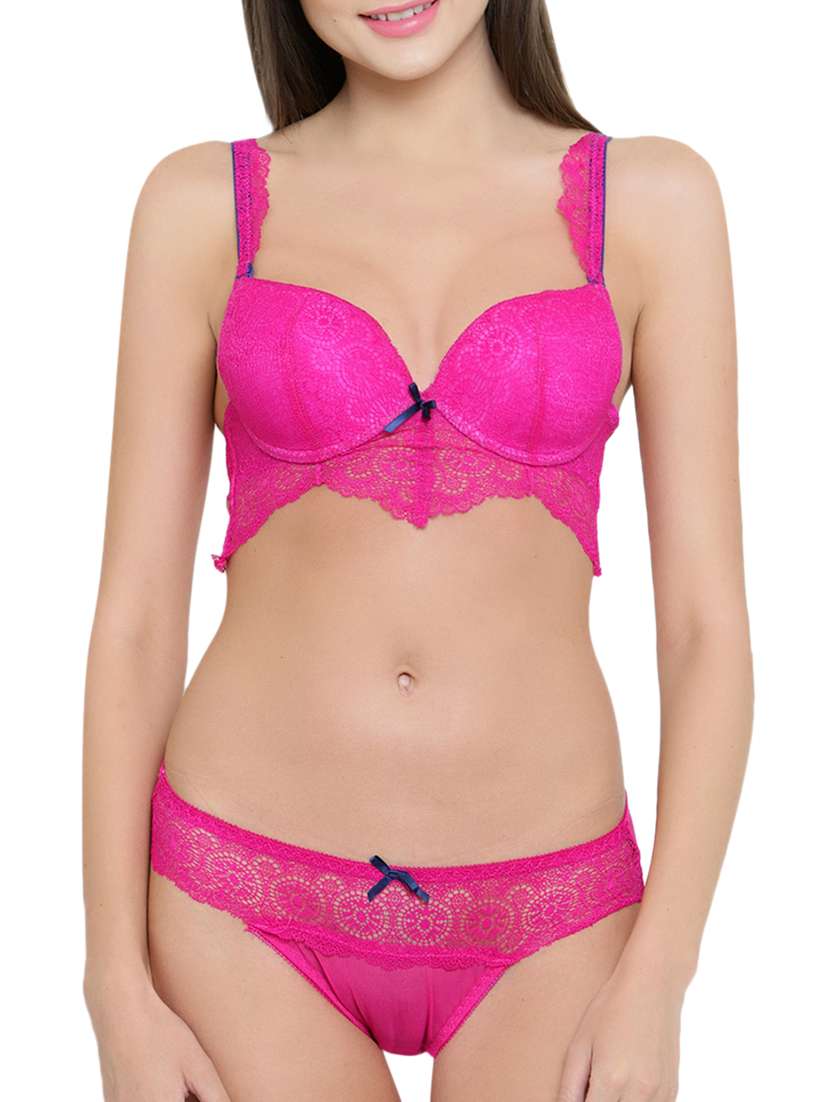 lace detail bralette & panty set - 15806346 - Zoom Image - 0