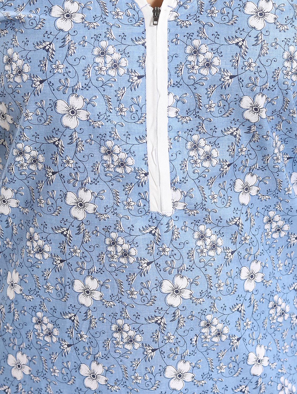 zipper detail floral nightwear gown - 15807892 - Standard Image - 3