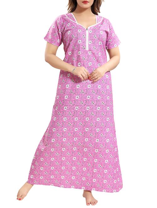 zipper detail floral nightwear gown - 15807894 - Standard Image - 0