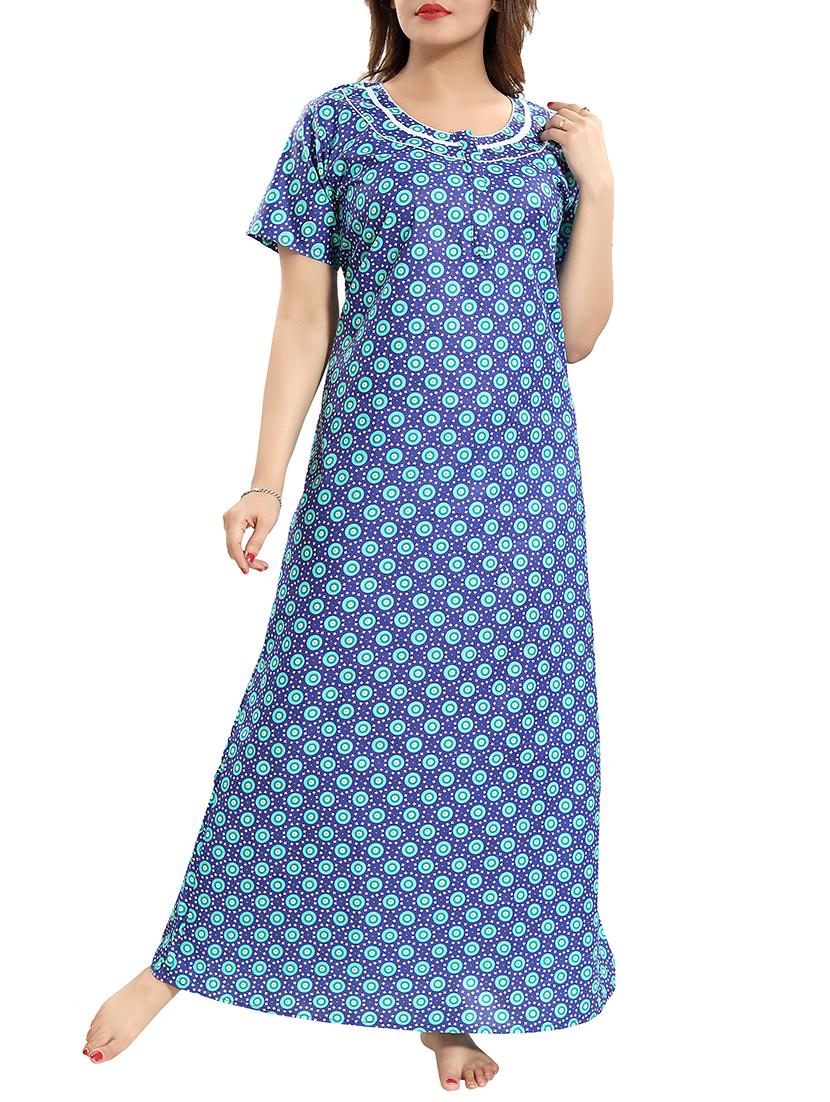 zipper detail floral nightwear gown - 15807905 - Zoom Image - 0