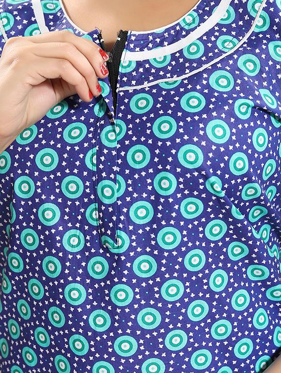 zipper detail floral nightwear gown - 15807905 - Standard Image - 3