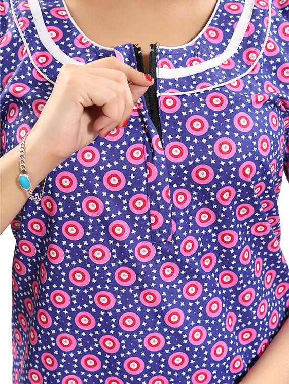 zipper detail floral nightwear gown - 15807906 - Standard Image - 3