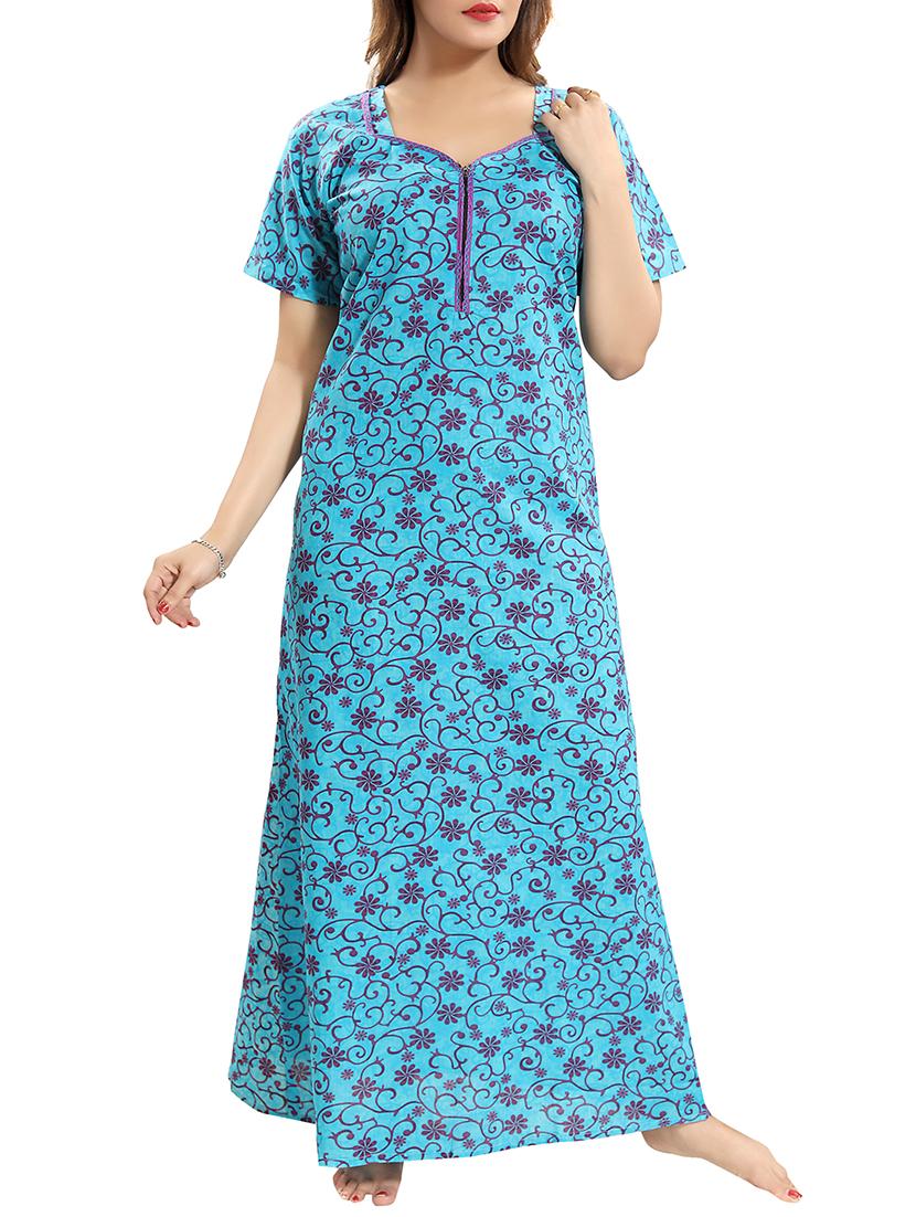zipper detail nightwear gown - 15807907 - Zoom Image - 0