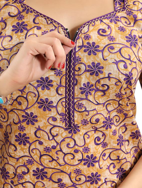 zipper detail floral nightwear gown - 15807908 - Standard Image - 3