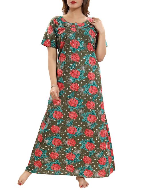 zipper detail floral nightwear gown - 15807911 - Standard Image - 0