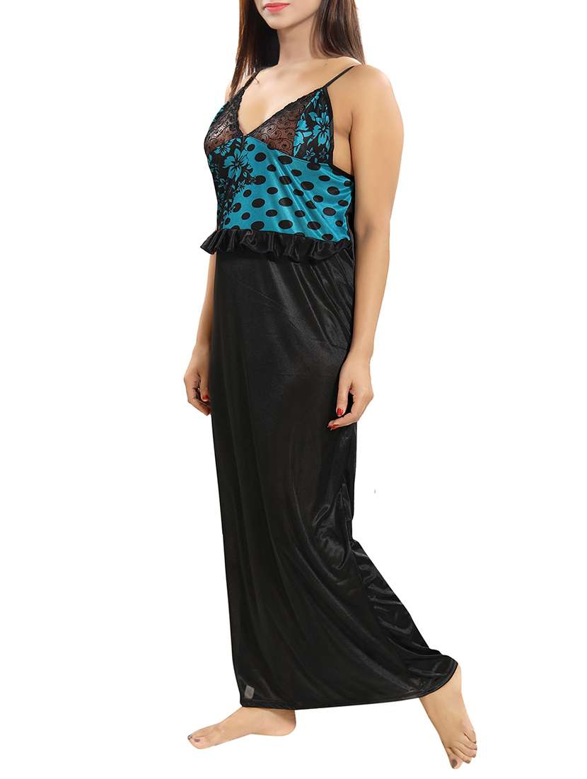 lace detail nighty with robe - 15807920 - Standard Image - 5