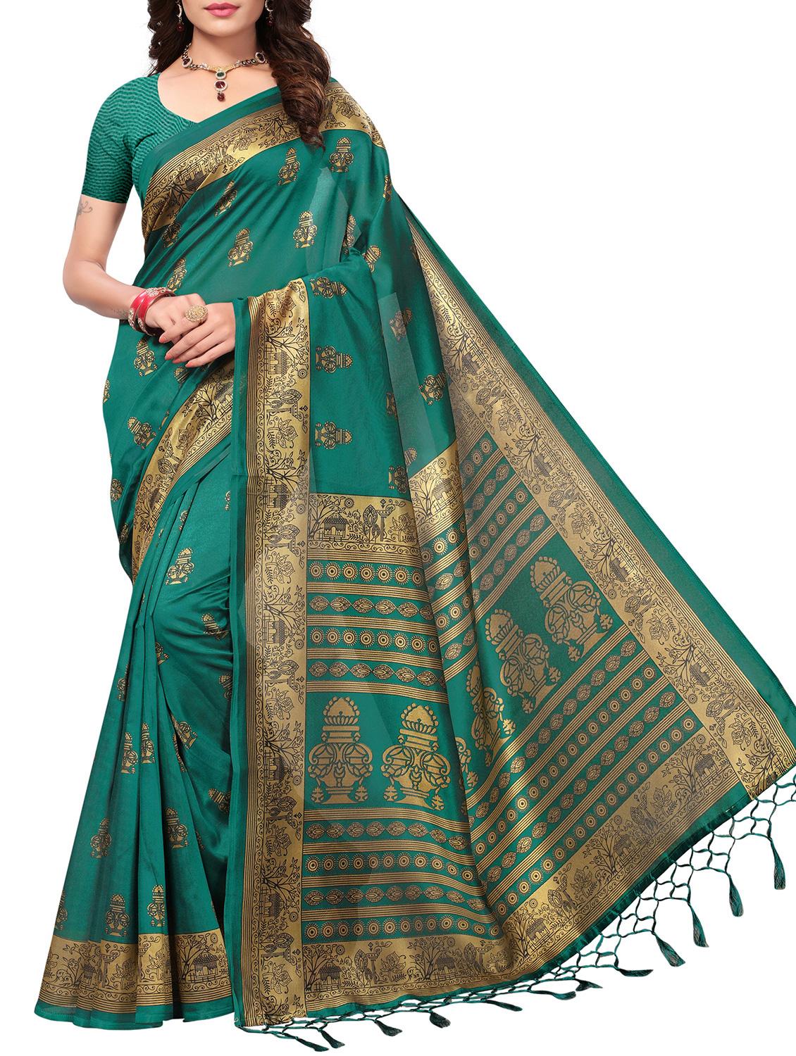 conversational printed saree with blouse - 15809212 - Zoom Image - 0