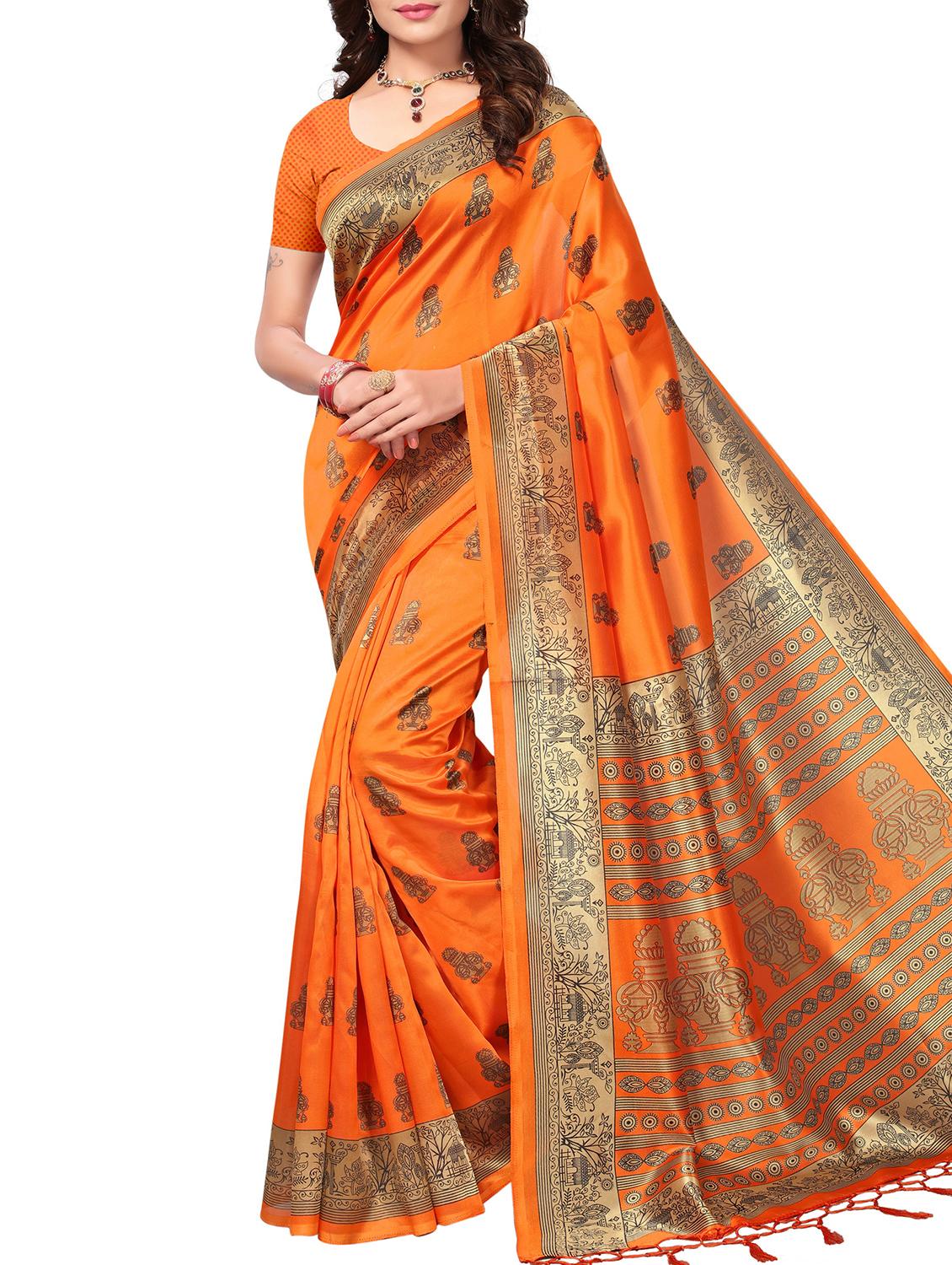 conversational printed saree with blouse - 15809213 - Zoom Image - 0