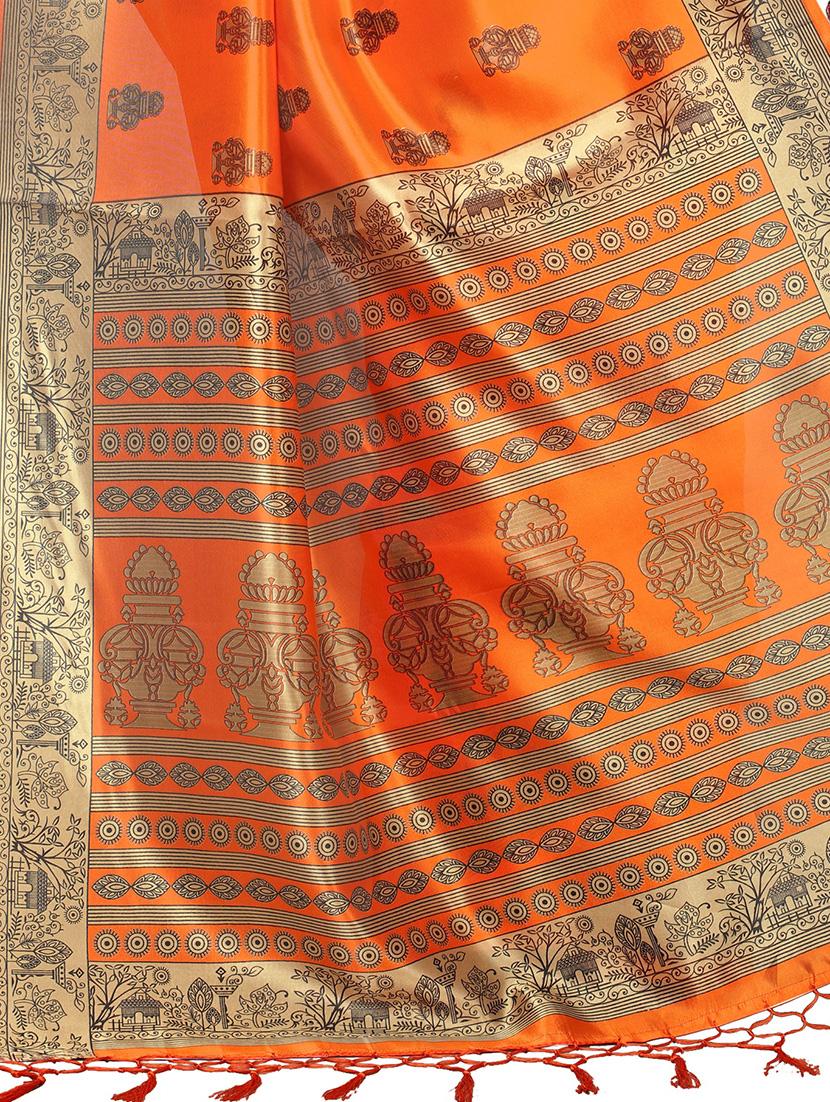 conversational printed saree with blouse - 15809213 - Standard Image - 3