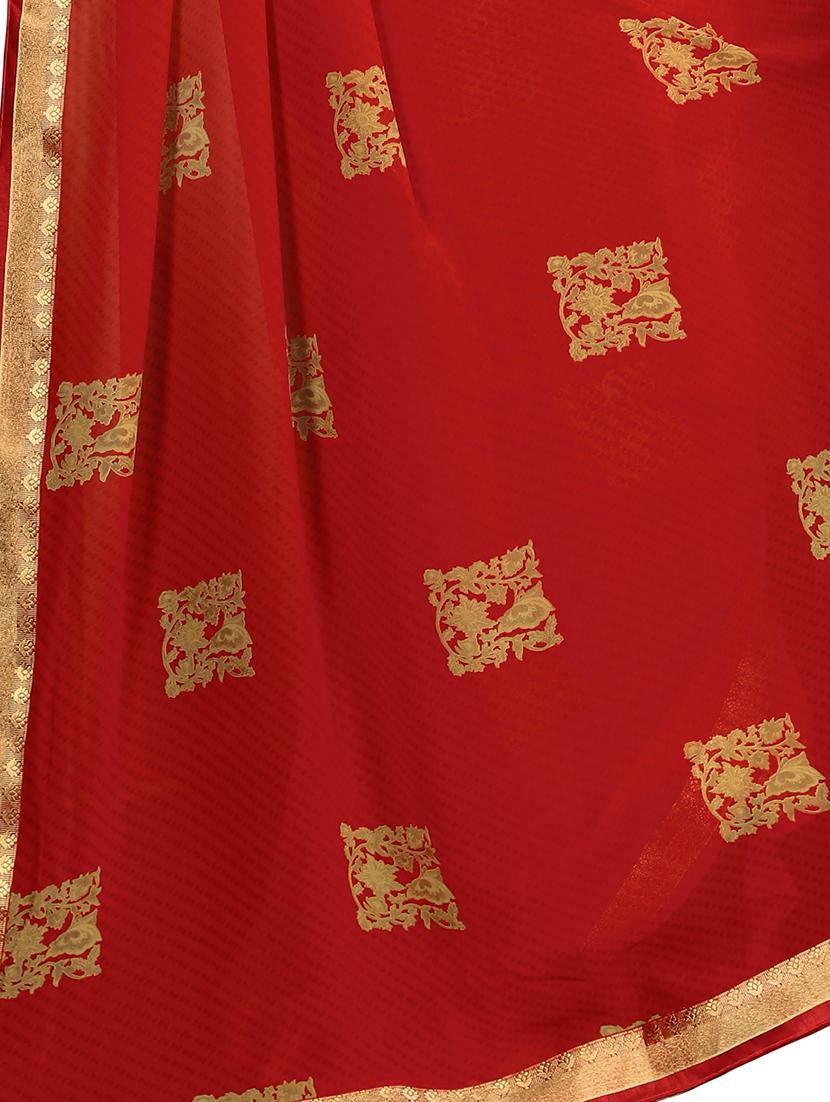floral printed saree with blouse - 15809233 - Standard Image - 3