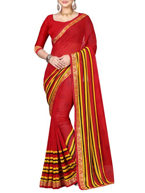 ethnic motif printed saree with blouse - 15809245 -  Standard Image - 0