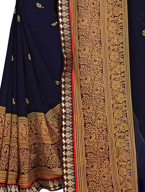 floral motif printed saree with blouse - 15809267 - Standard Image - 3