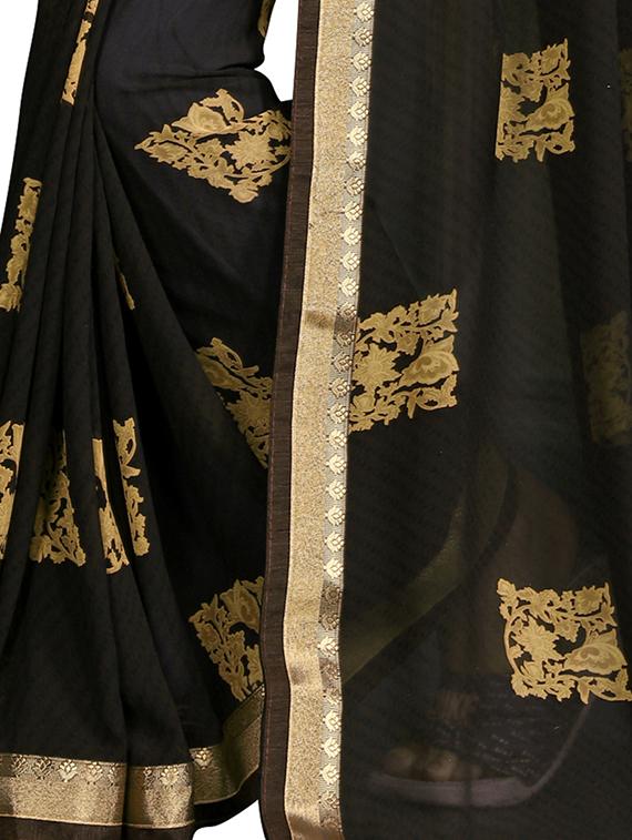 floral motif printed saree with blouse - 15809271 - Standard Image - 3