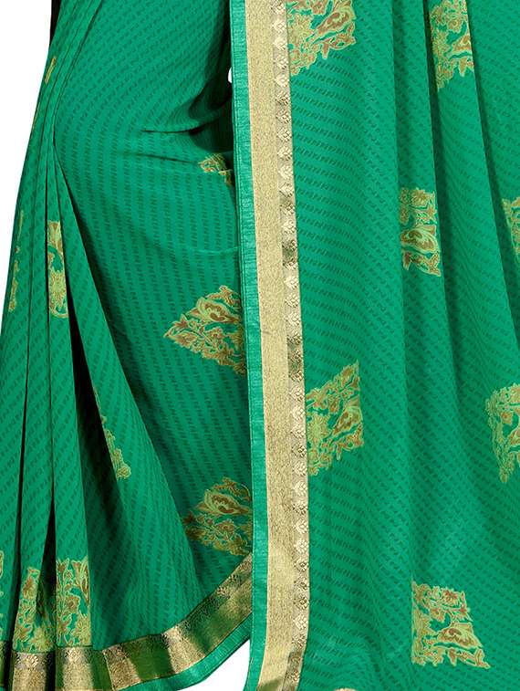 floral motif printed saree with blouse - 15809273 -  Standard Image - 3