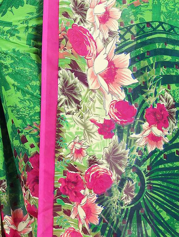floral printed saree with blouse - 15809287 - Standard Image - 3