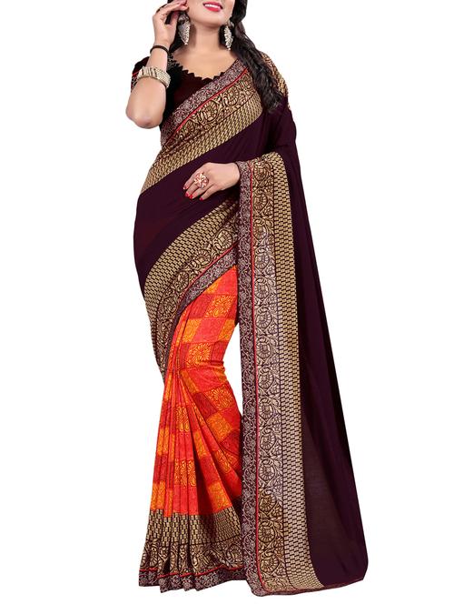 floral printed saree with blouse - 15809307 -  Standard Image - 0