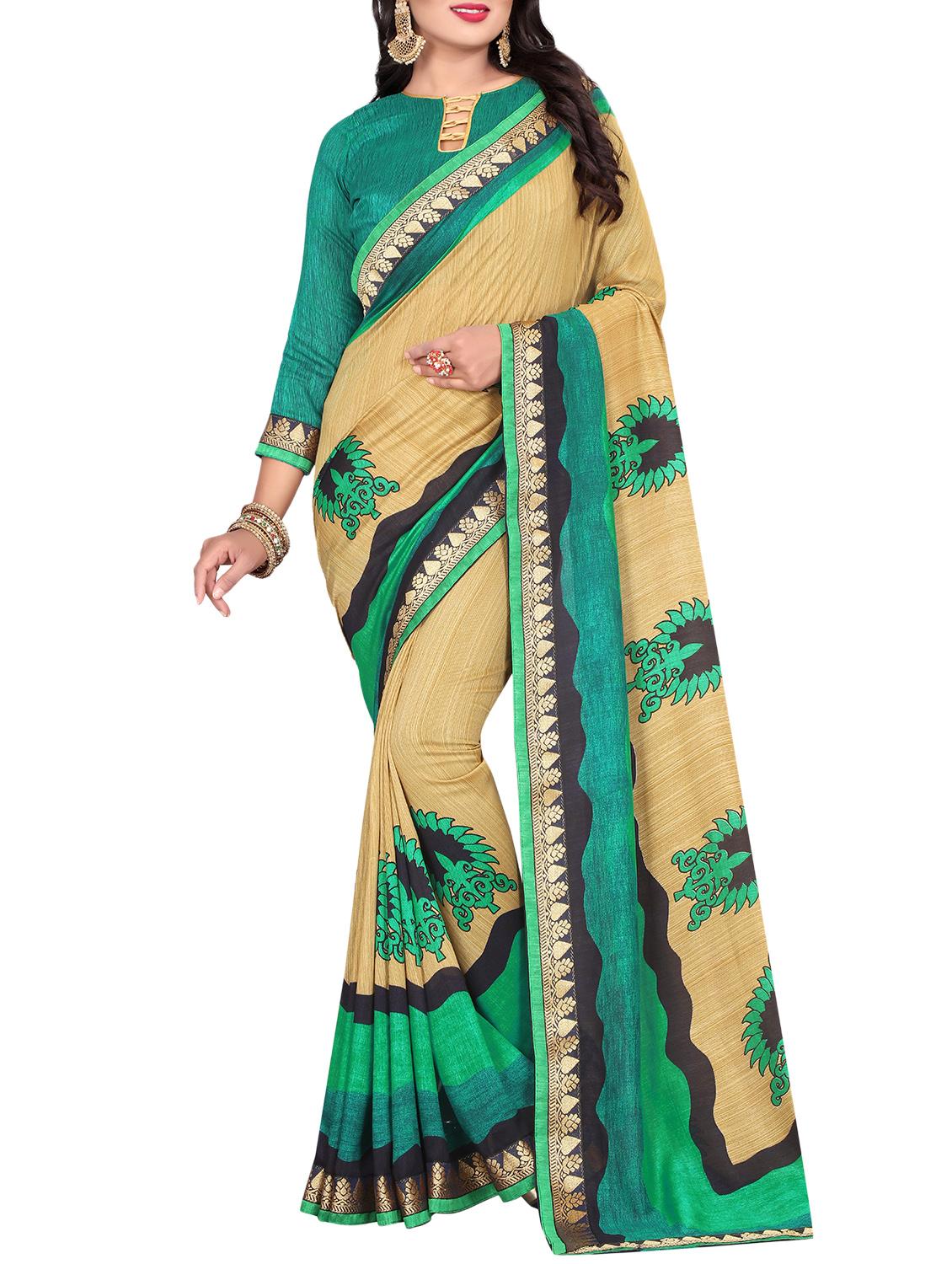 ethnic motif printed saree with blouse - 15809310 -  Zoom Image - 0