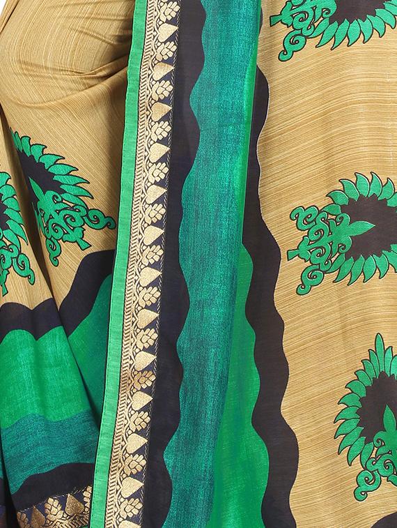 ethnic motif printed saree with blouse - 15809310 - Standard Image - 3