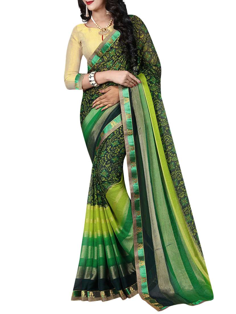 floral printed saree with blouse - 15809325 -  Zoom Image - 0