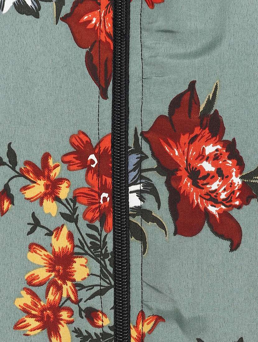 floral sage bomber jacket - 15809475 -  Standard Image - 5