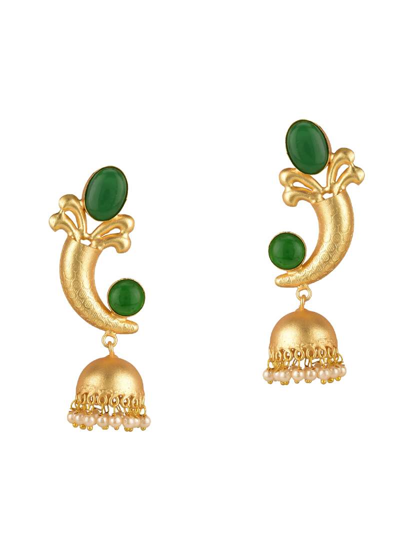gold metal jhumka earring