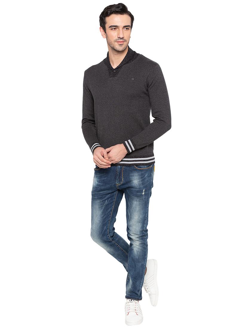 grey cotton pullover - 15810421 - Standard Image - 3