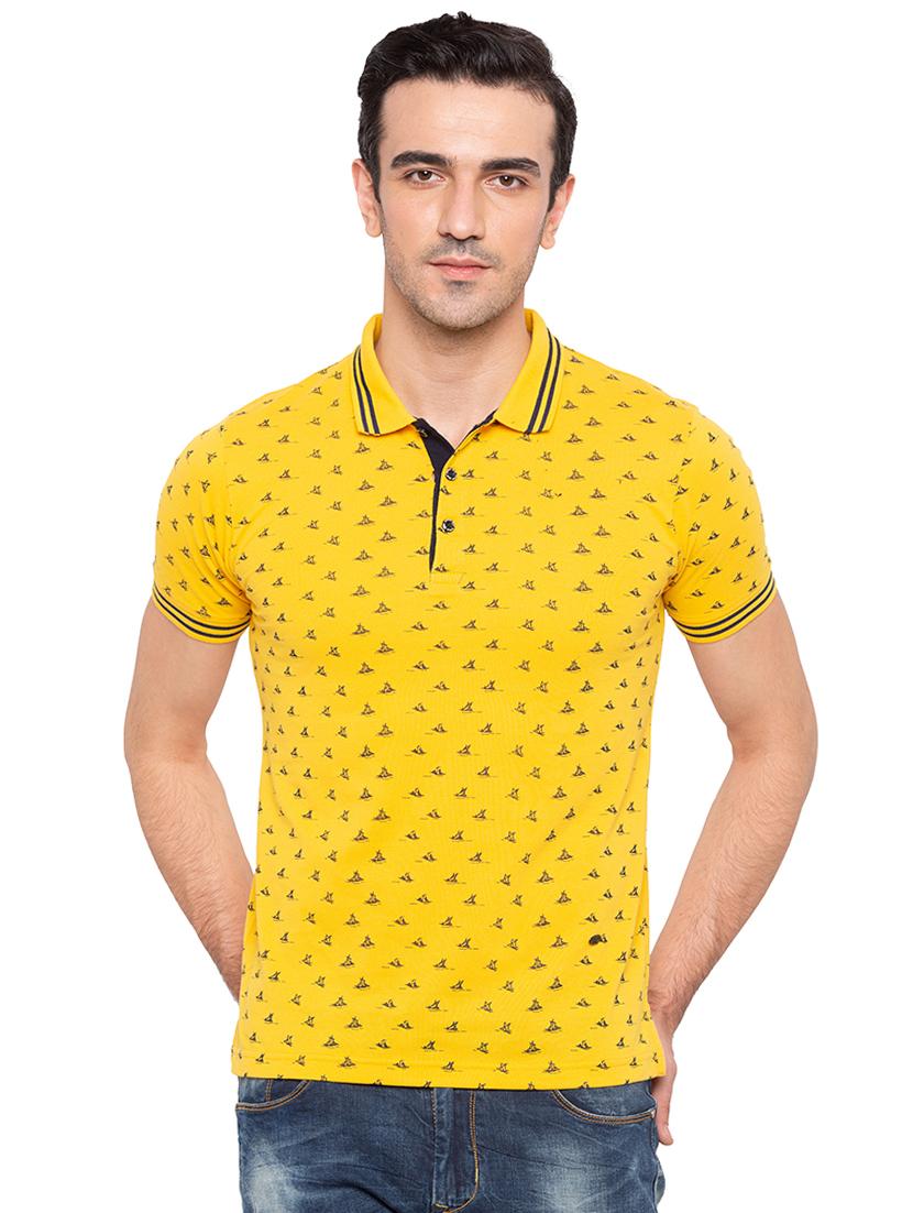 yellow cotton all over print tshirt - 15810474 - Zoom Image - 0