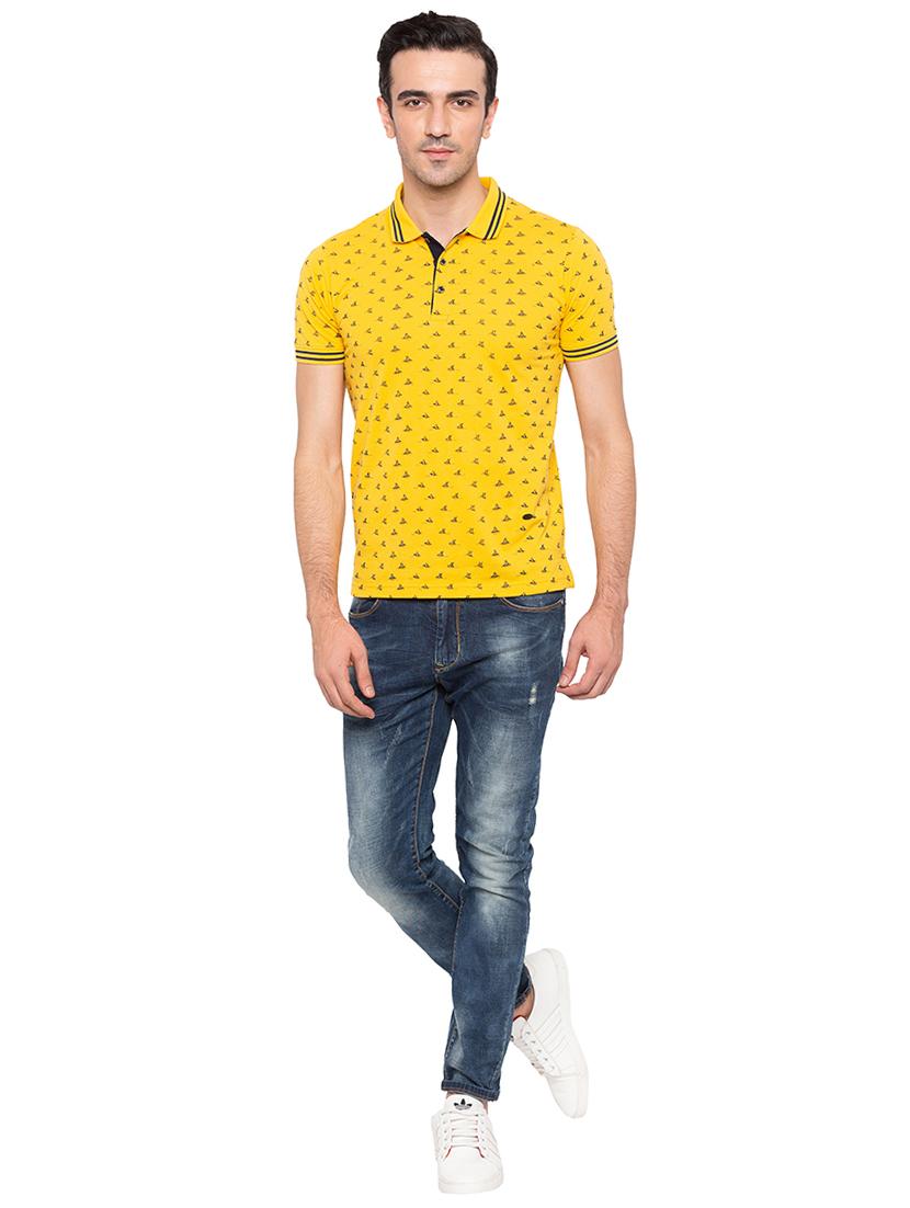 yellow cotton all over print tshirt - 15810474 - Standard Image - 3