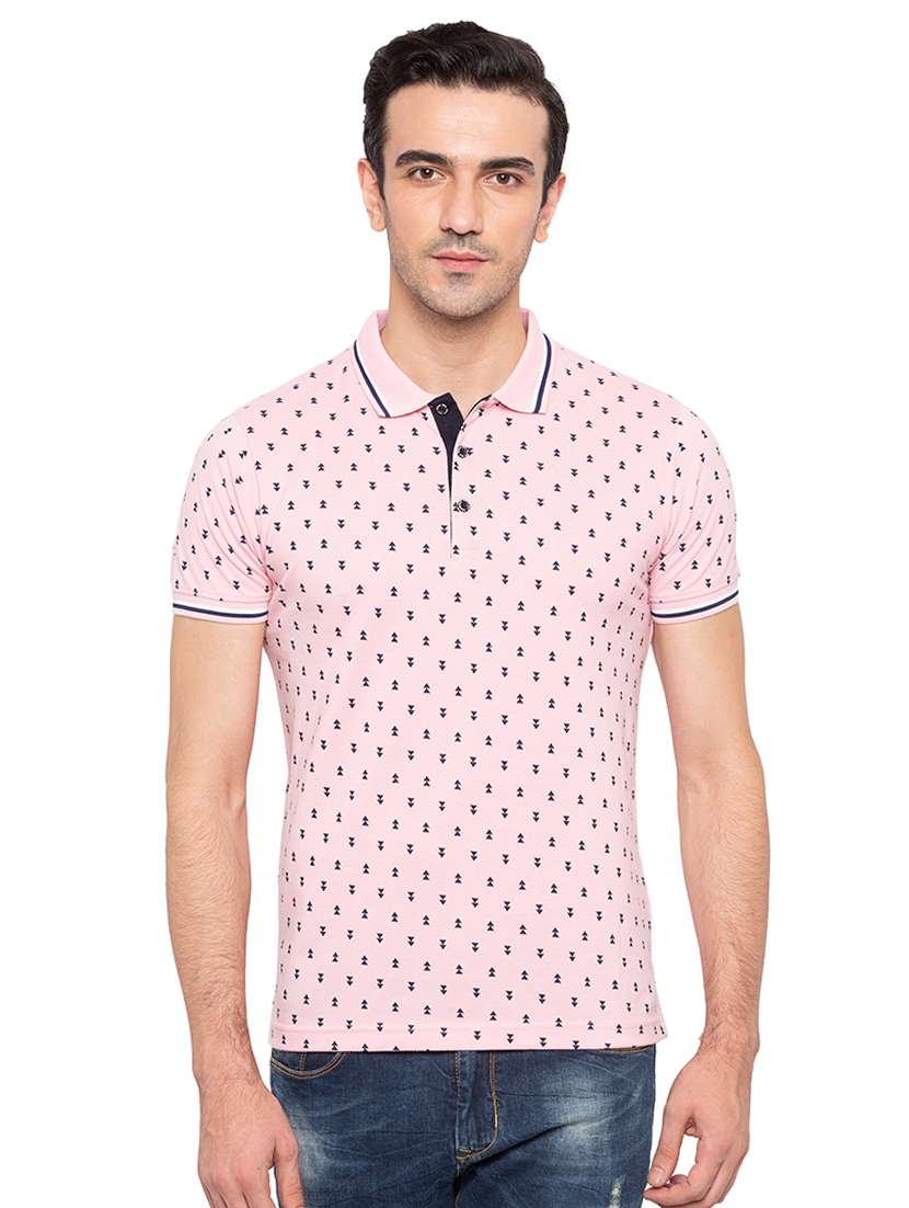 pink all over printed polo t-shirt - 15810476 - Zoom Image - 0