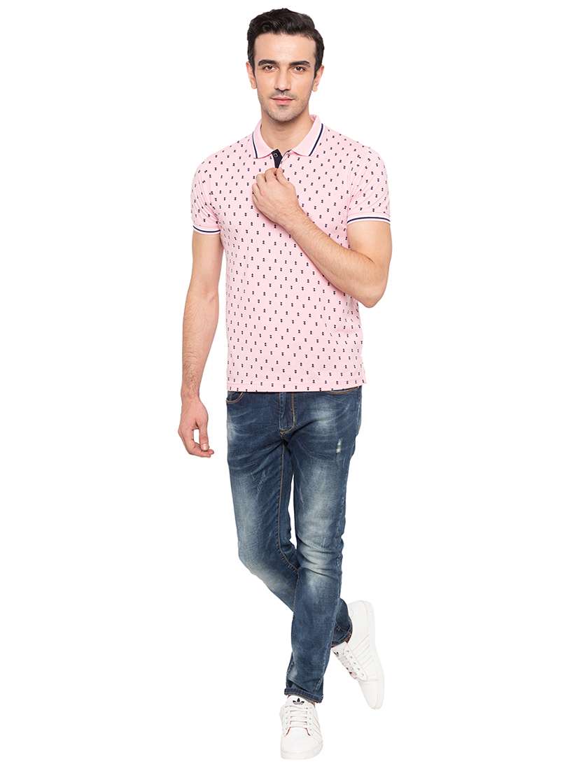 pink all over printed polo t-shirt - 15810476 - Standard Image - 3