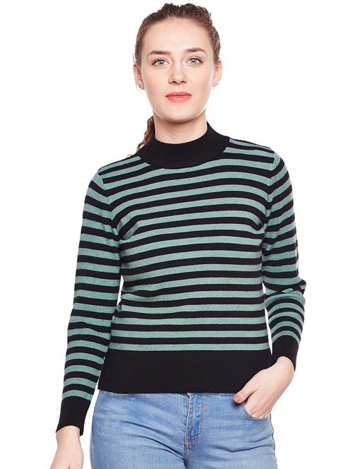 striped turtle neck pullover - 15811670 - Standard Image - 0
