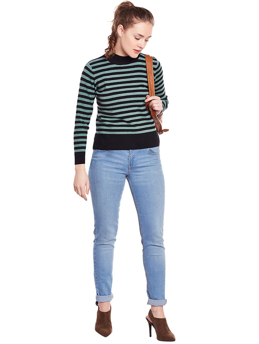 striped turtle neck pullover - 15811670 - Standard Image - 3