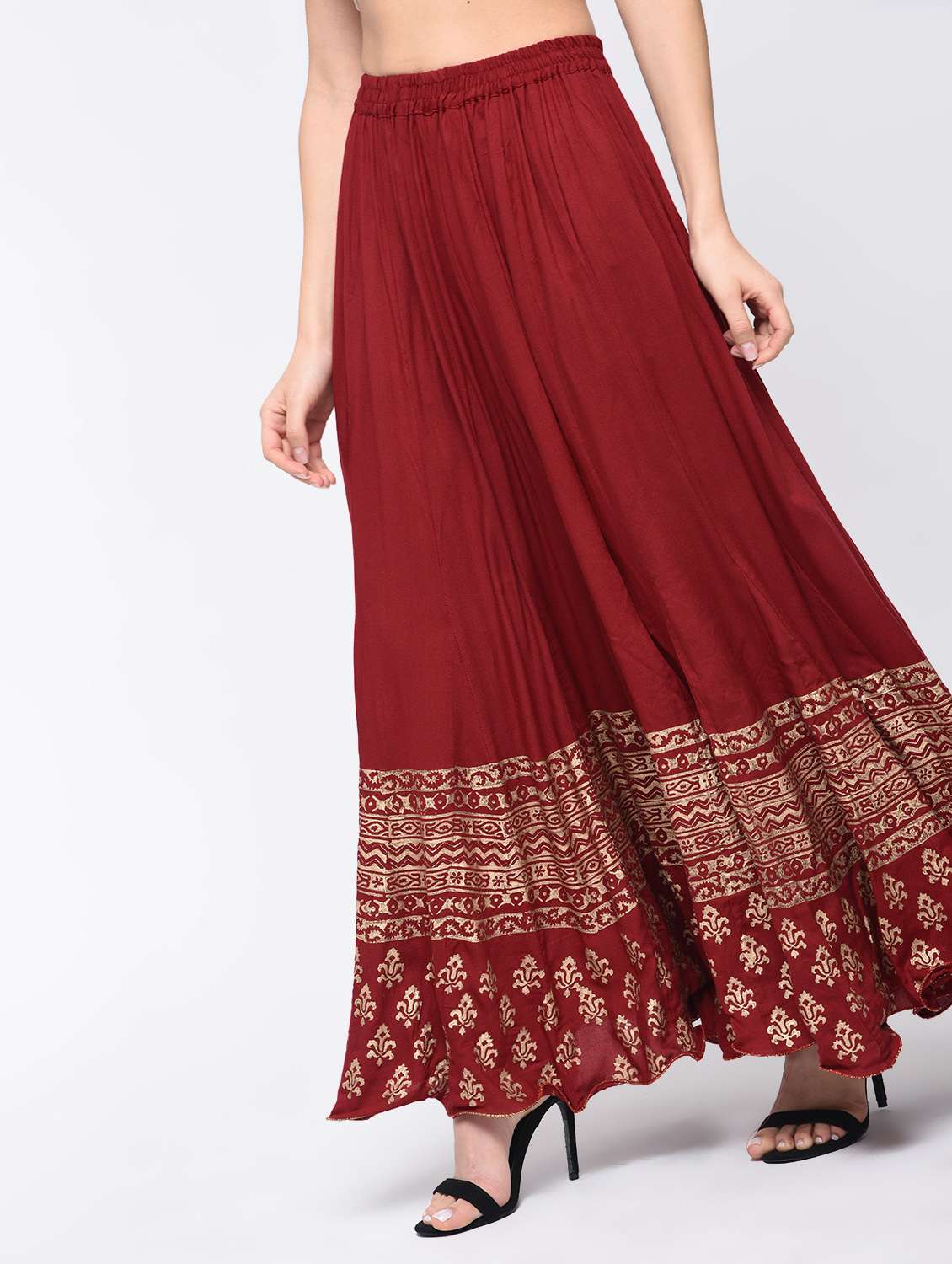 printed flared palazzo