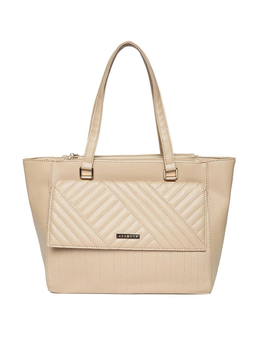 beige leatherette (pu) handbag - 15813948 -  Zoom Image - 0