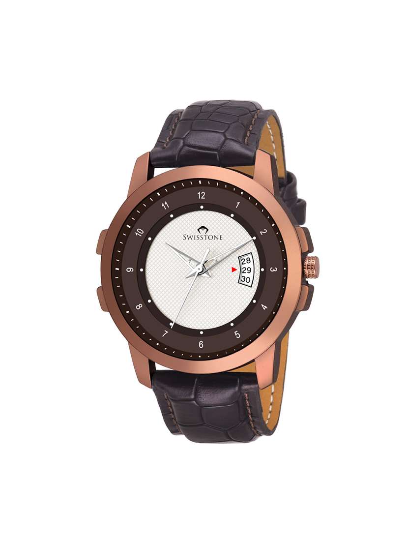 round dial analog watch-(bw390-brwn) - 15814937 - Zoom Image - 0