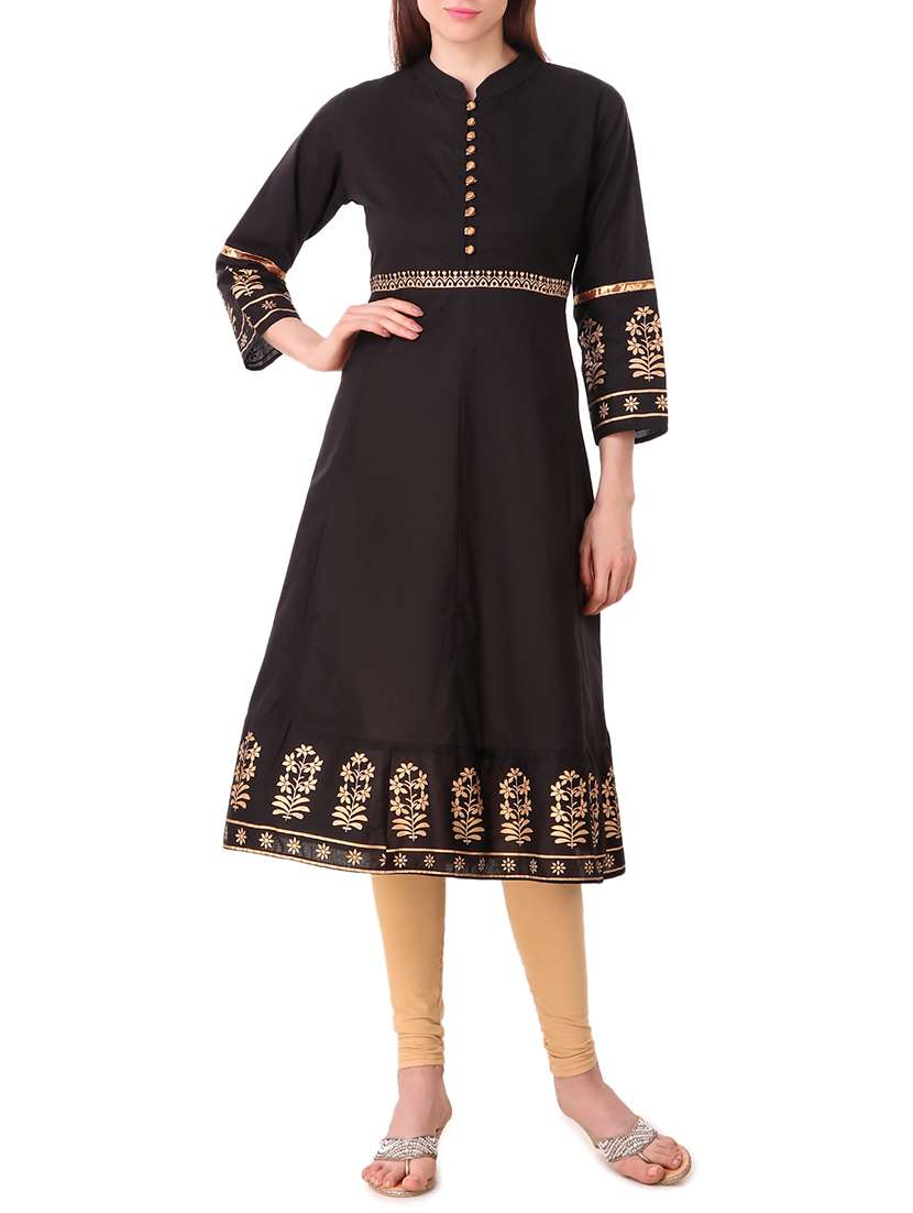 anarkali foil print kurta