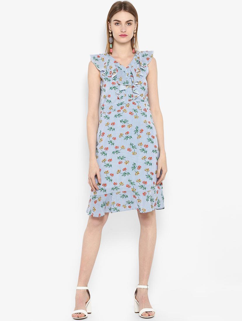 cap sleeved a-line dress - 15817394 - Standard Image - 3