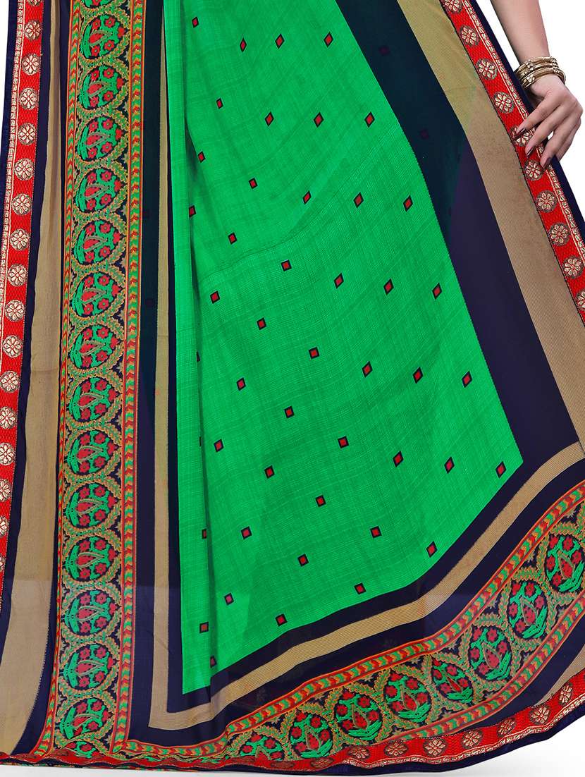 geometrical printed saree with blouse - 15819308 -  Standard Image - 3