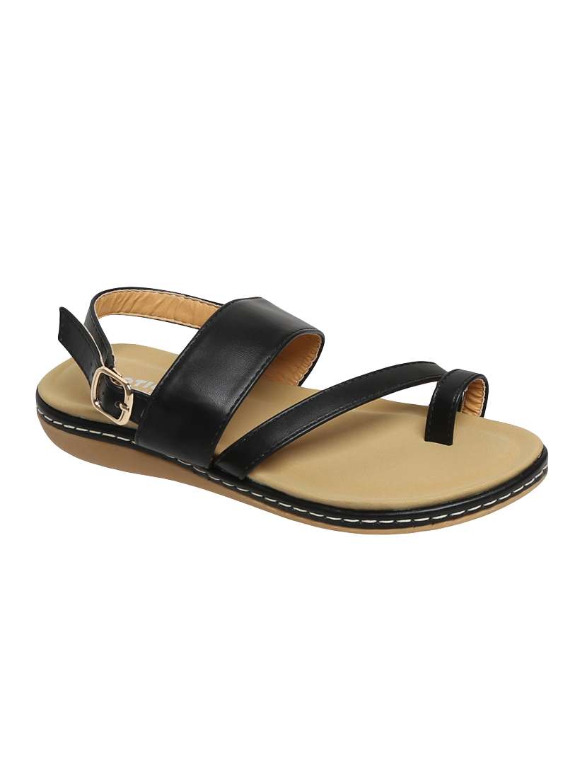 black back strap sandals